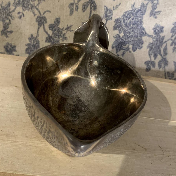 Vintage Pewter Lemon-Shaped Sauce Boat Gravy Boat Saucière Creamer - Picture 8 of 8